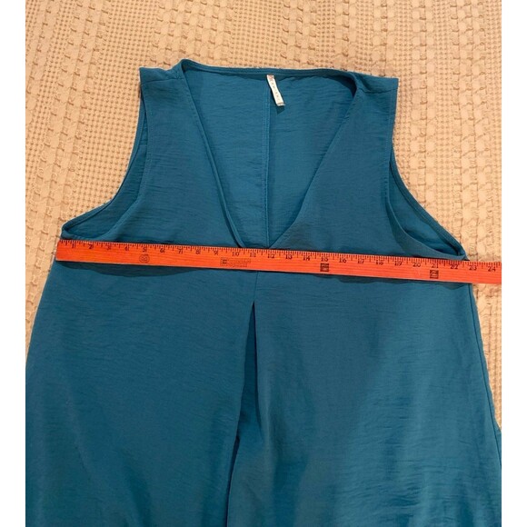 Vamiani Dress Plus Size 2X Green Sleeveless Shift Lightweight V Neck Flowy Casua - Picture 9 of 11